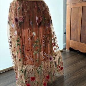 Worn once gorgeous sheer skirt with attached slip can be dressed up or down!